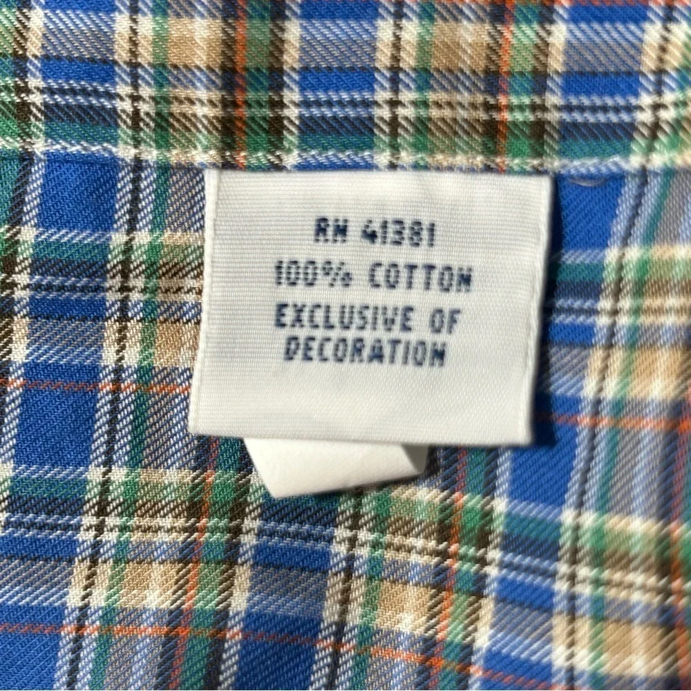 POLO Ralph Lauren Men's Button Down Shirt Plaid Blue Green Size 4XB